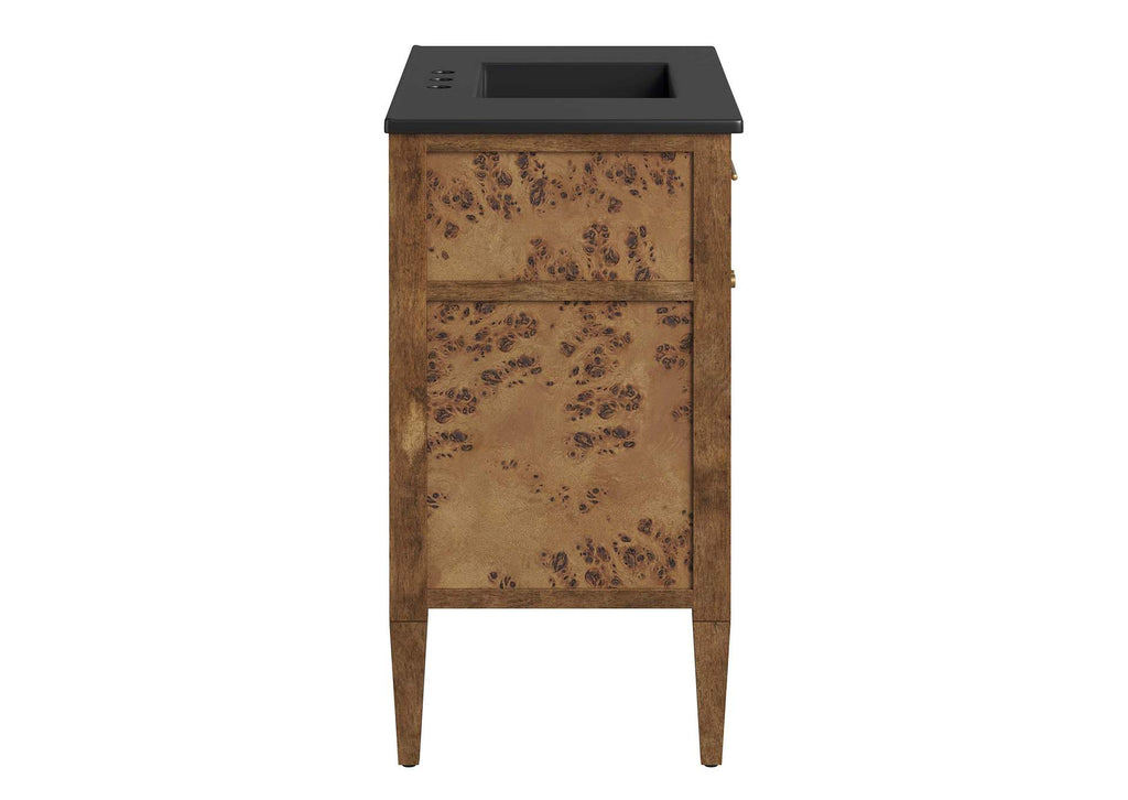 EEI-6450-BLK-BRN Elysian 36" Wood Bathroom Vanity By Modway
