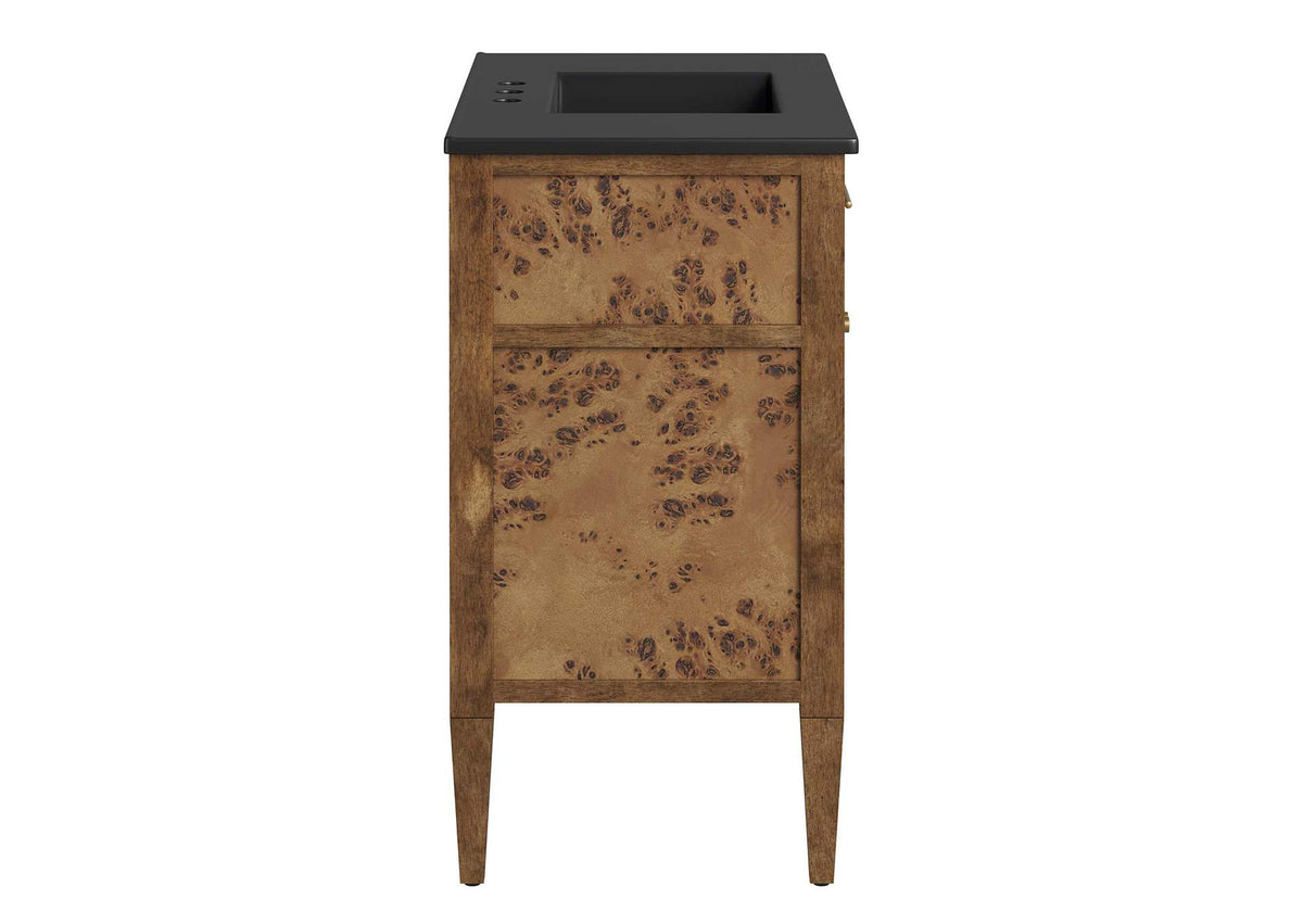 EEI-6450-BLK-BRN Elysian 36" Wood Bathroom Vanity By Modway