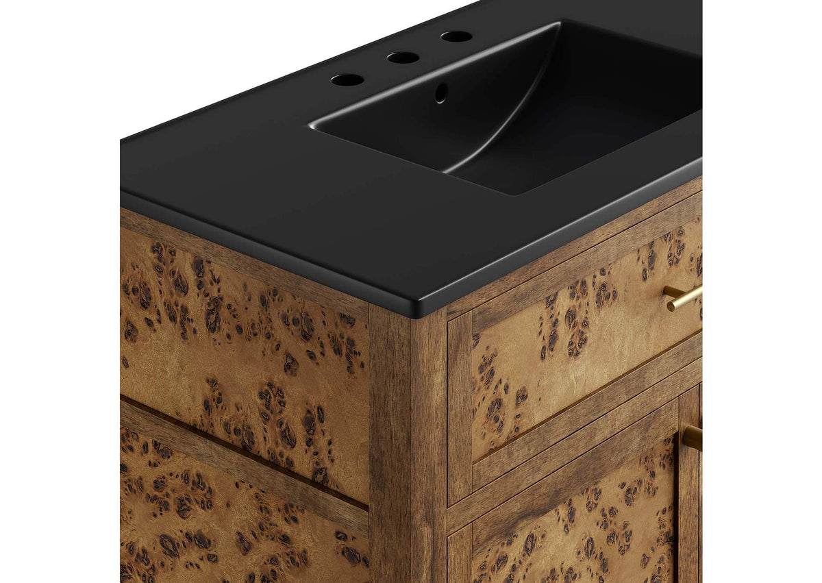 EEI-6450-BLK-BRN Elysian 36" Wood Bathroom Vanity By Modway