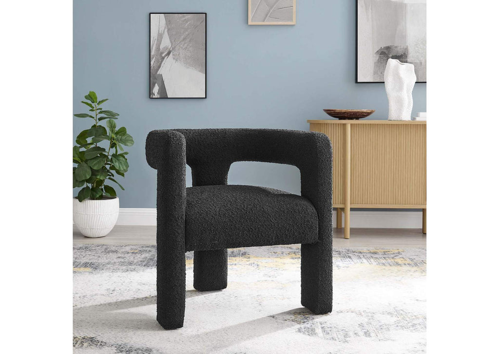 EEI-6479-BLK Kayla Boucle Upholstered Armchair By Modway