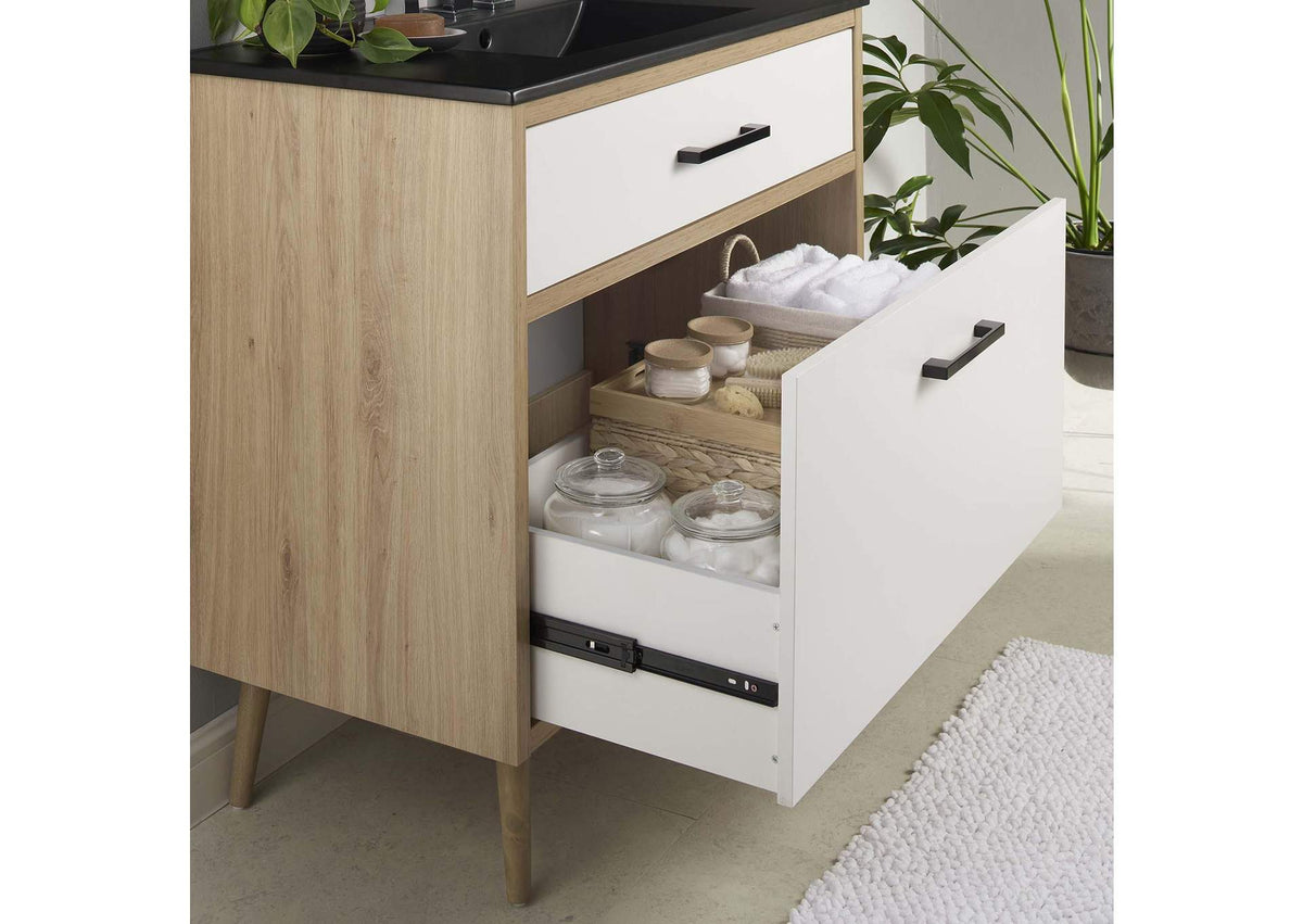 EEI-6501-BLK-OAK Maverick 36" Bathroom Vanity By Modway