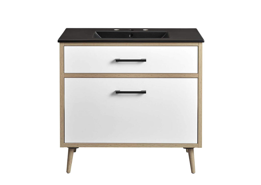 EEI-6501-BLK-OAK Maverick 36" Bathroom Vanity By Modway