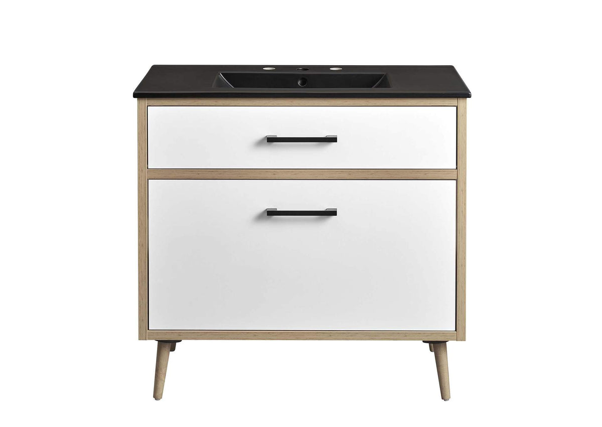 EEI-6501-BLK-OAK Maverick 36" Bathroom Vanity By Modway
