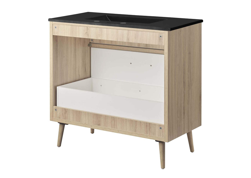EEI-6501-BLK-OAK Maverick 36" Bathroom Vanity By Modway
