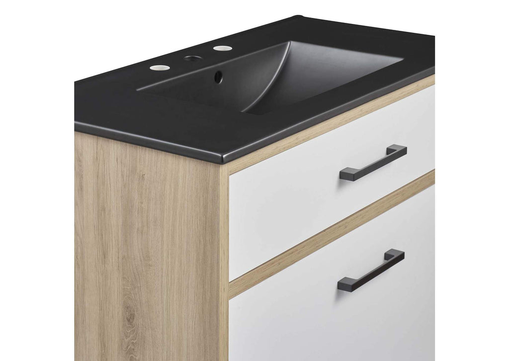 EEI-6501-BLK-OAK Maverick 36" Bathroom Vanity By Modway