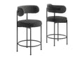 EEI-6518-CHA-BLK Albie Boucle Fabric Counter Stools Set Of 2 By Modway