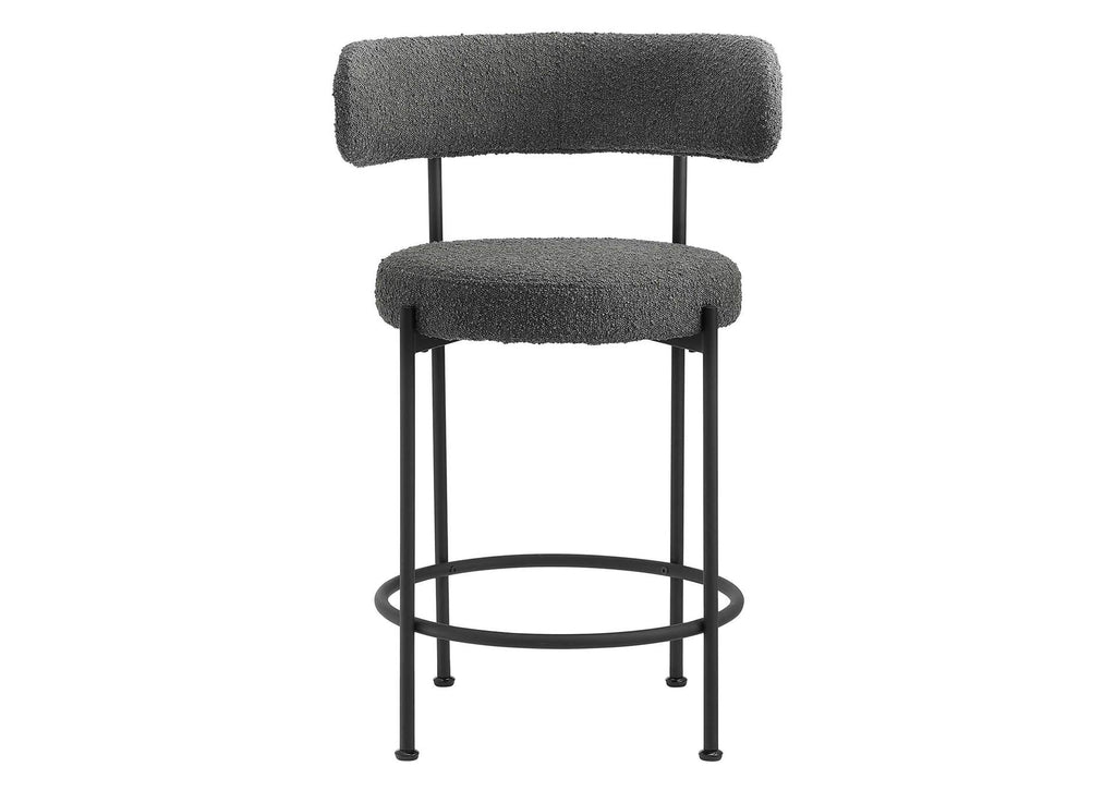 EEI-6518-CHA-BLK Albie Boucle Fabric Counter Stools Set Of 2 By Modway