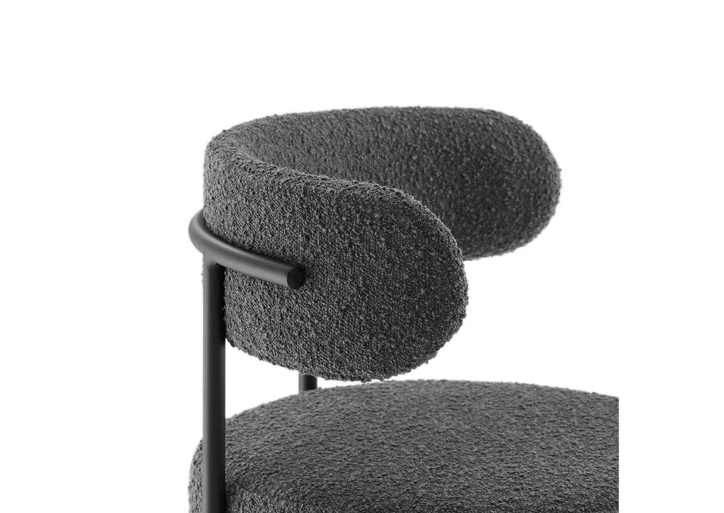 EEI-6518-CHA-BLK Albie Boucle Fabric Counter Stools Set Of 2 By Modway