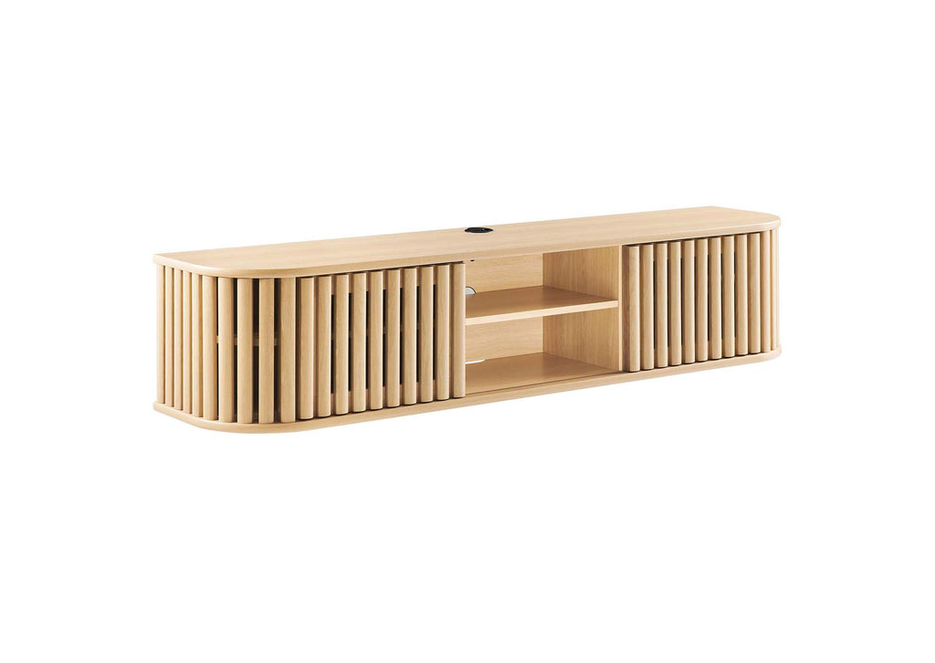 EEI-6528-OAK Fortitude 63" Wall-Mounted TV Stand By Modway