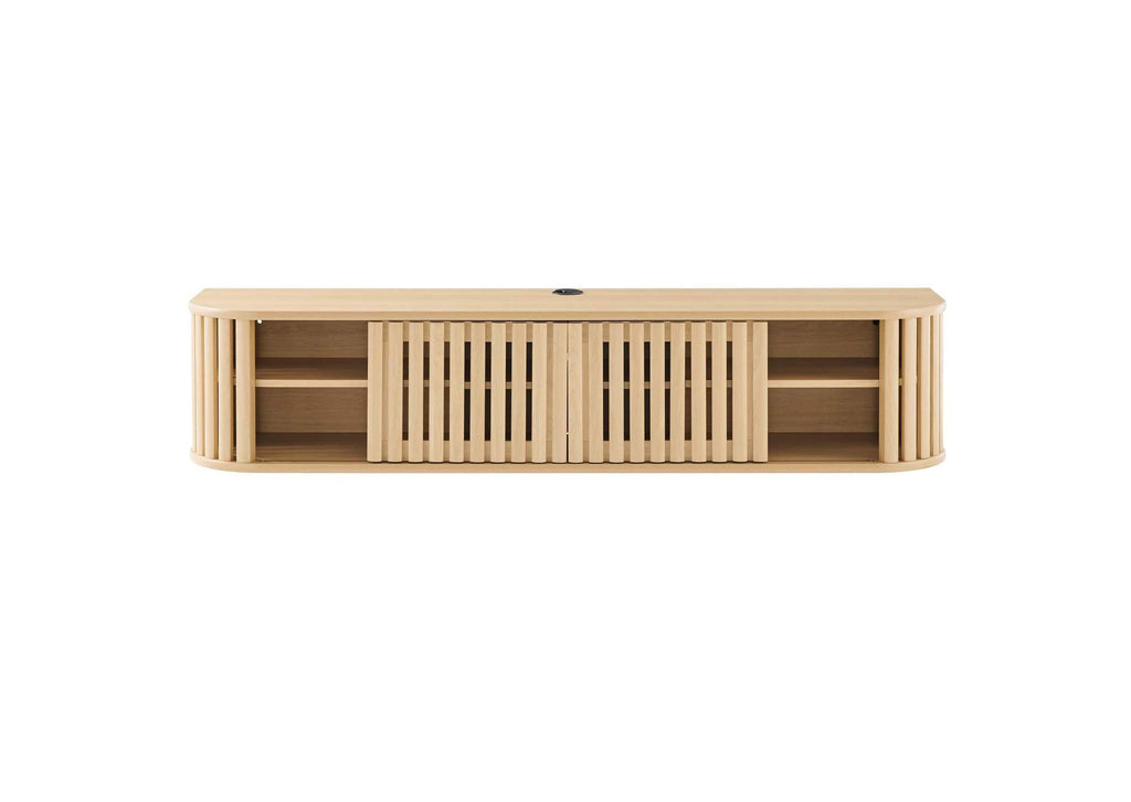 EEI-6528-OAK Fortitude 63" Wall-Mounted TV Stand By Modway