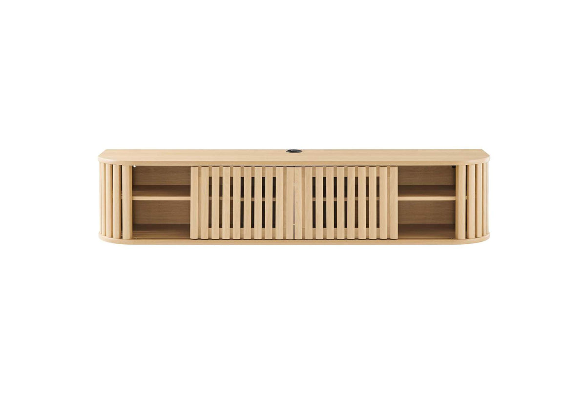 EEI-6528-OAK Fortitude 63" Wall-Mounted TV Stand By Modway