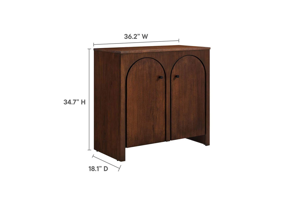 EEI-6537-WAL Appia 2-Door Arched Door Storage Cabinet By Modway
