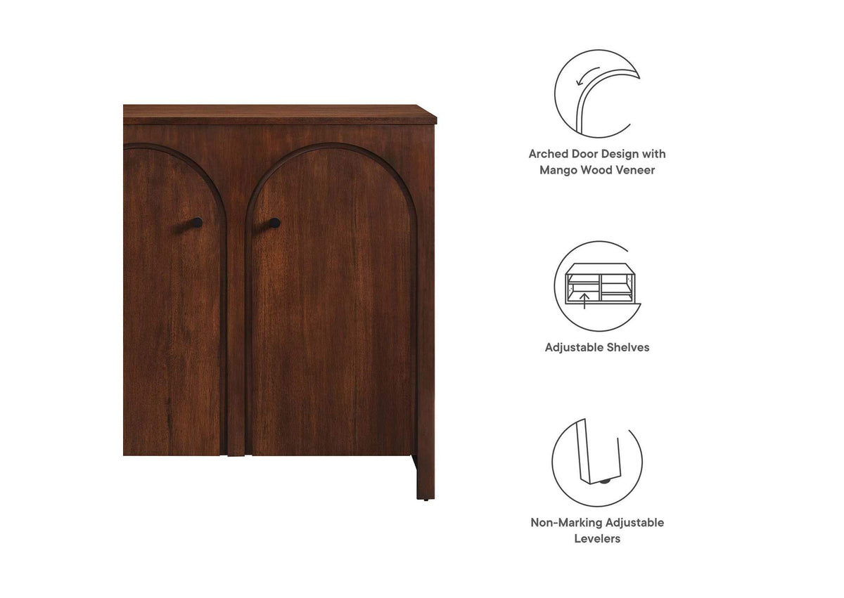 EEI-6537-WAL Appia 2-Door Arched Door Storage Cabinet By Modway