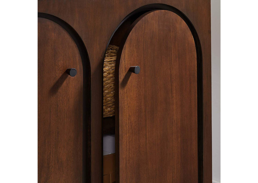 EEI-6537-WAL Appia 2-Door Arched Door Storage Cabinet By Modway