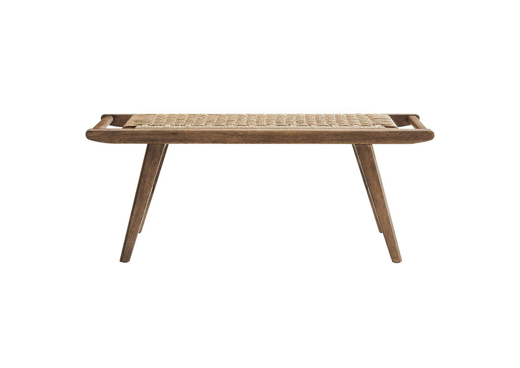 EEI-6552-WAL-NAT Saoirse 47" Wove Rope Wood Bench By Modway