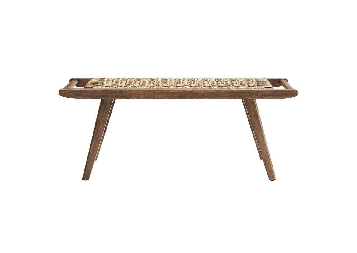 EEI-6552-WAL-NAT Saoirse 47" Wove Rope Wood Bench By Modway
