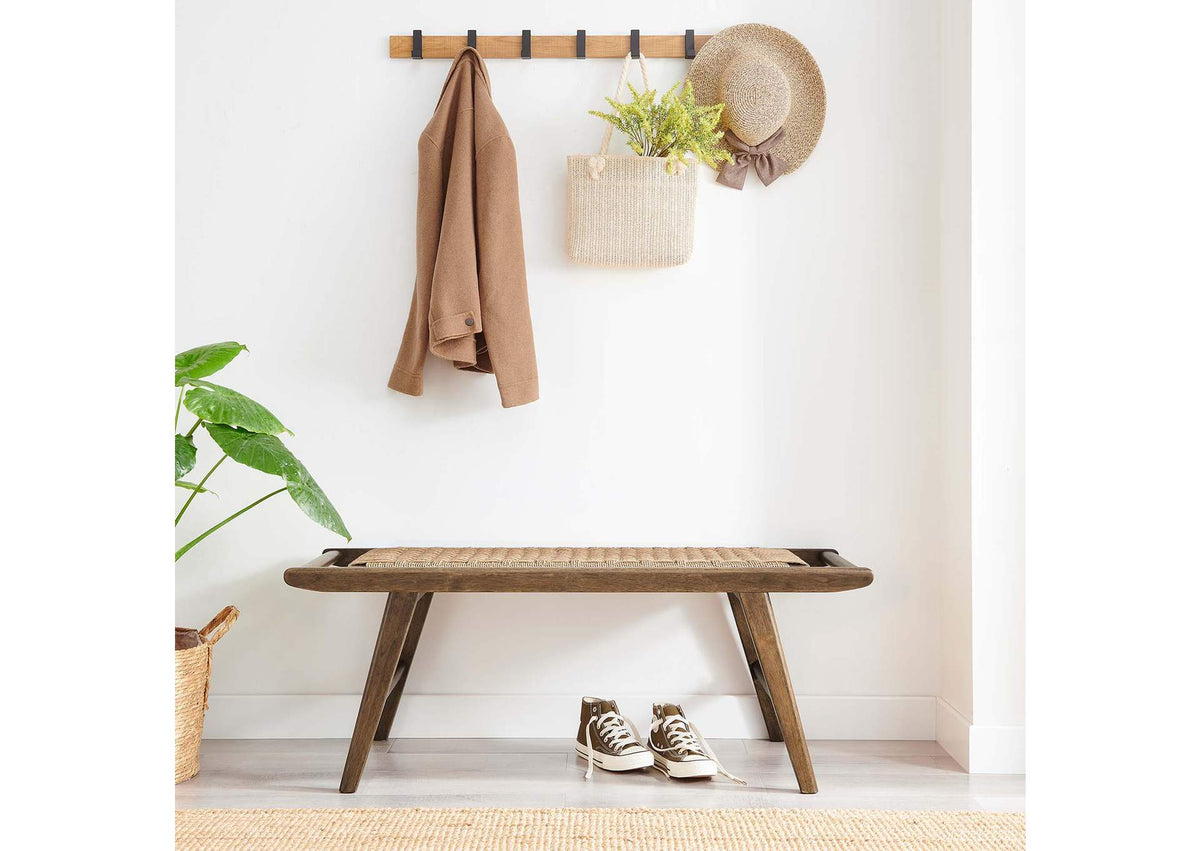 EEI-6552-WAL-NAT Saoirse 47" Wove Rope Wood Bench By Modway