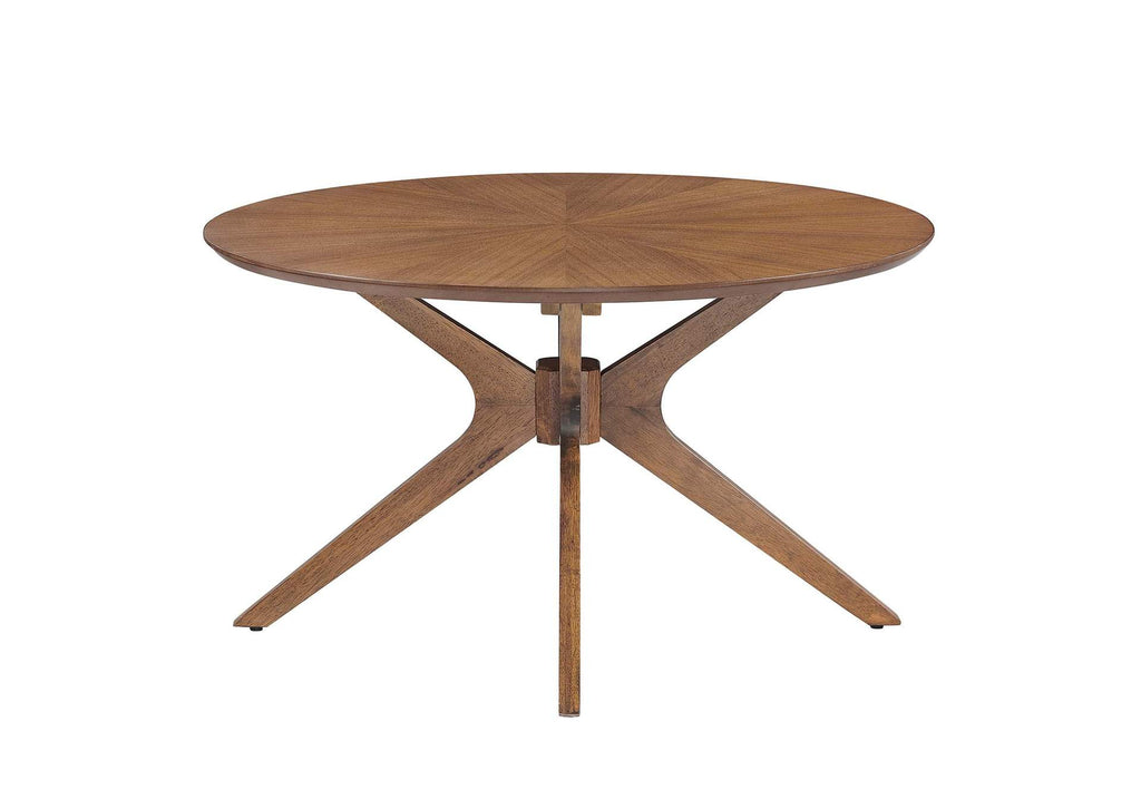 EEI-6557-WAL Crossroads Round Wood Coffee Table By Modway