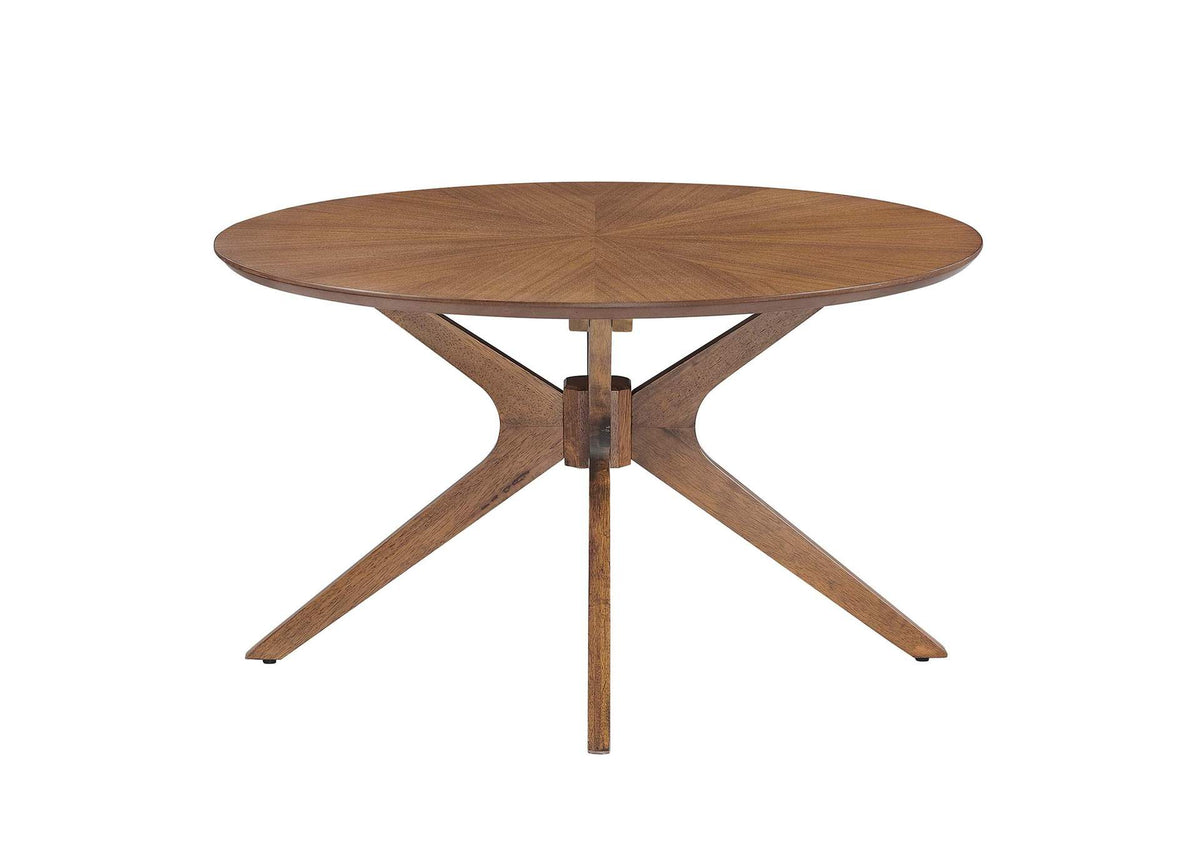 EEI-6557-WAL Crossroads Round Wood Coffee Table By Modway