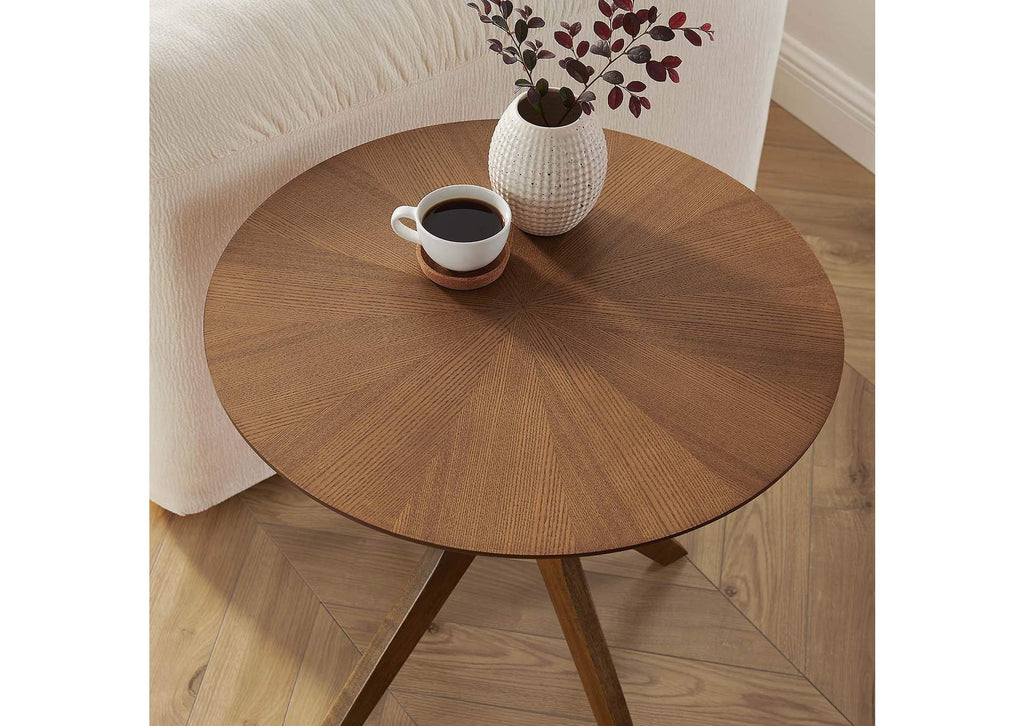 EEI-6558-WAL Crossroads 24" Round Wood Side Table By Modway