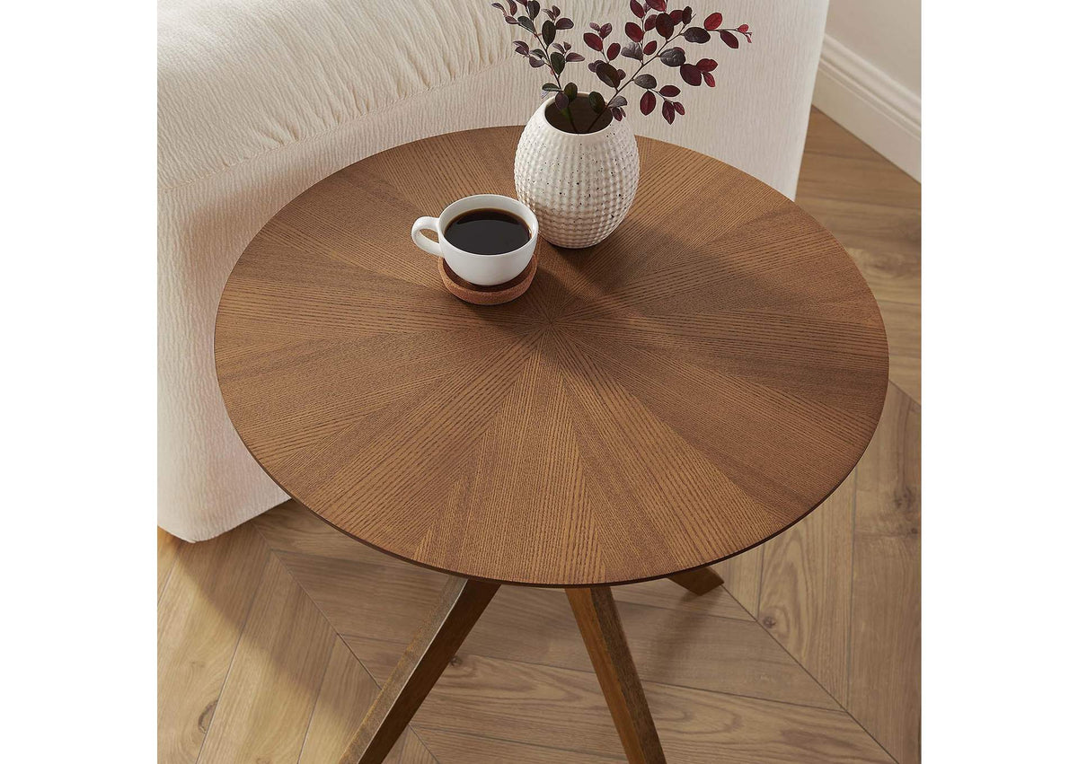 EEI-6558-WAL Crossroads 24" Round Wood Side Table By Modway