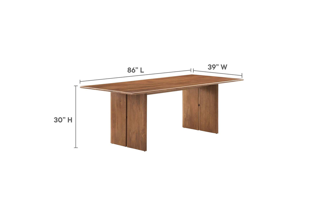 EEI-6560-WAL Amistad 86" Wood Dining Table And Bench Set By Modway