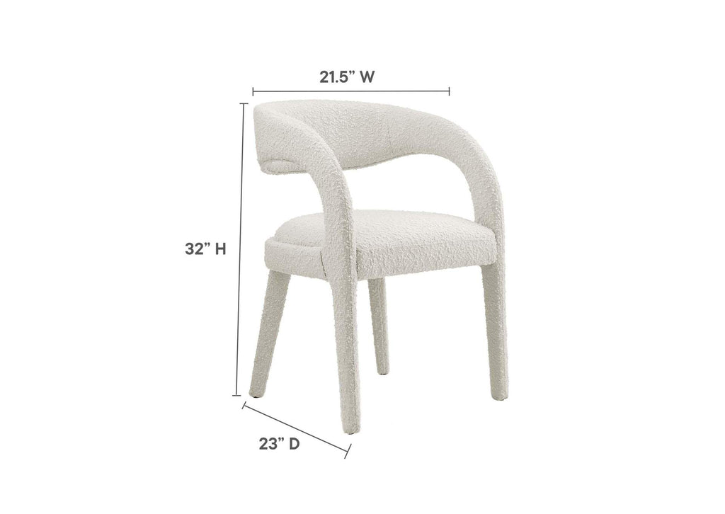 EEI-6562-IVO Pinnacle Boucle Upholstered Dining Chair Set Of 2 By Modway