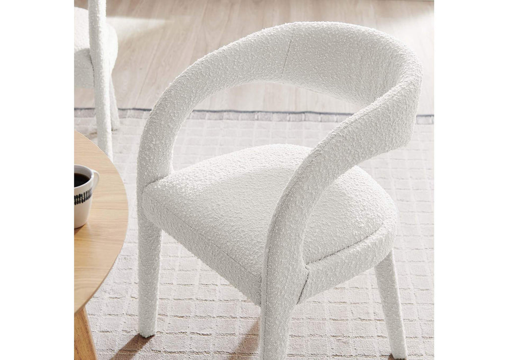 EEI-6562-IVO Pinnacle Boucle Upholstered Dining Chair Set Of 2 By Modway