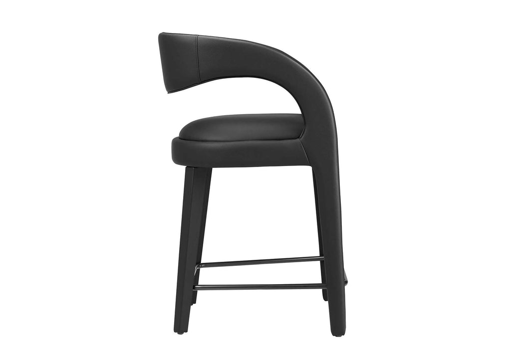 EEI-6564-BLK-BLK Pinnacle Vegan Leather Counter Stool Set Of 2 By Modway