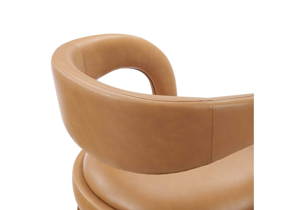 EEI-6564-TAN-SLV Pinnacle Vegan Leather Counter Stool Set Of 2 By Modway