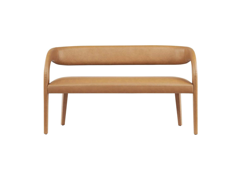 EEI-6570-TAN Pinnacle Vegan Leather Accent Bench By Modway