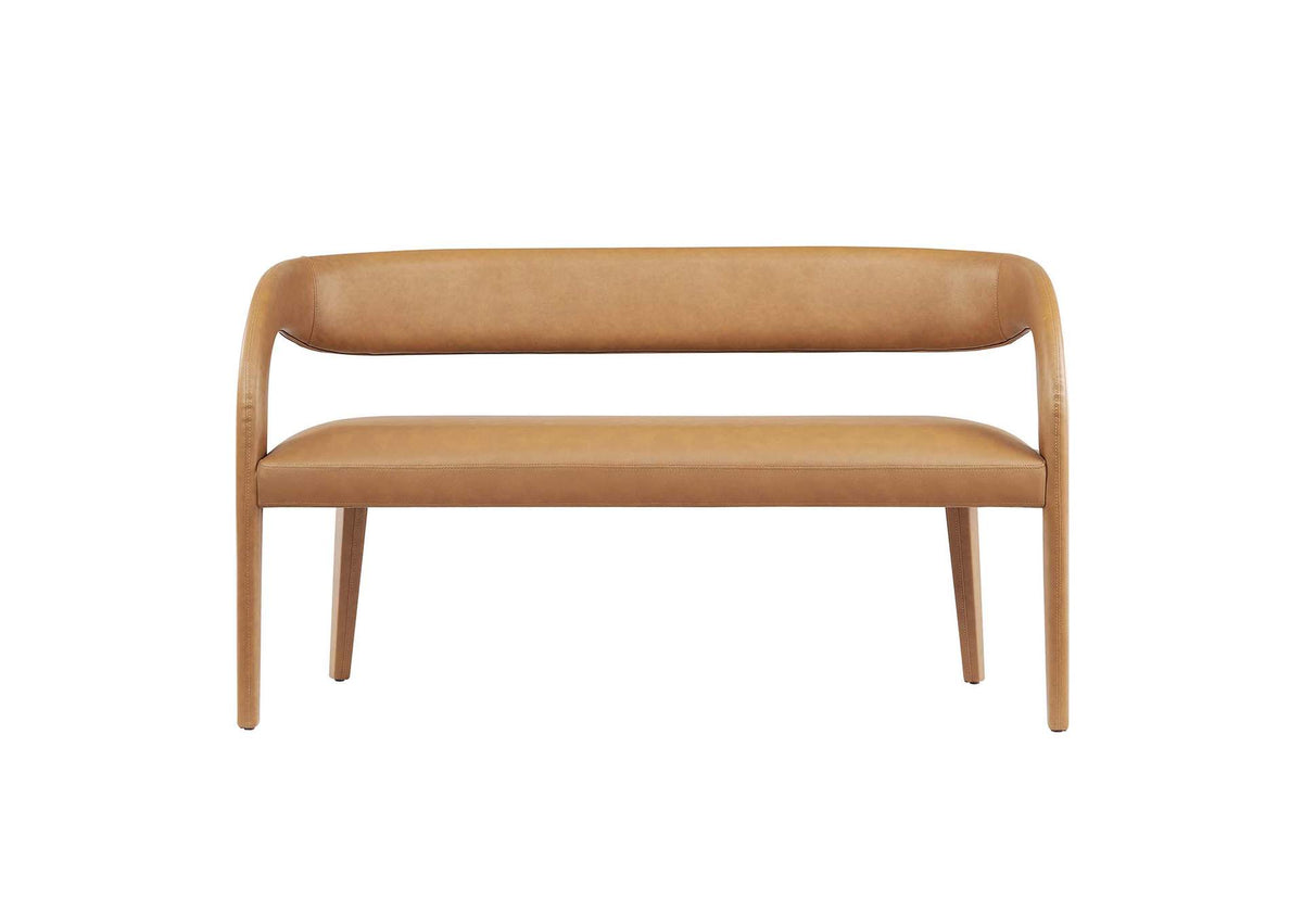 EEI-6570-TAN Pinnacle Vegan Leather Accent Bench By Modway