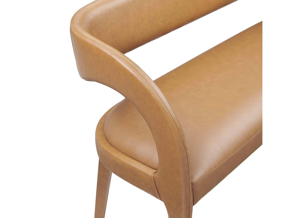 EEI-6570-TAN Pinnacle Vegan Leather Accent Bench By Modway