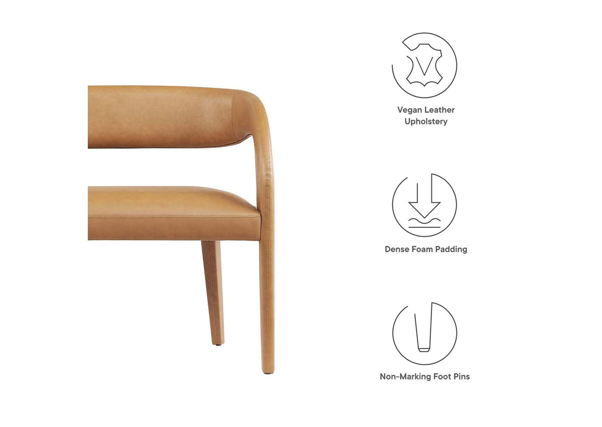 EEI-6570-TAN Pinnacle Vegan Leather Accent Bench By Modway