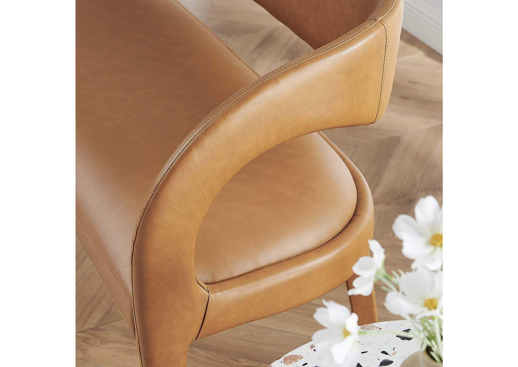 EEI-6570-TAN Pinnacle Vegan Leather Accent Bench By Modway