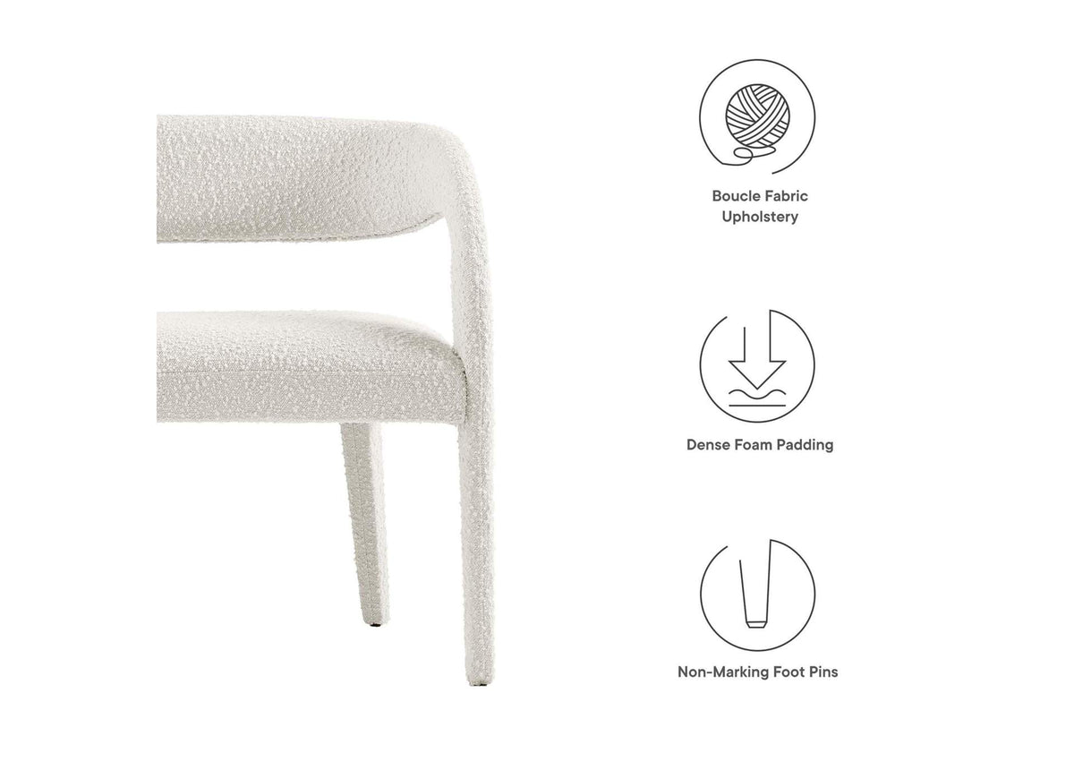 EEI-6571-IVO Pinnacle Boucle Fabric Accent Bench By Modway