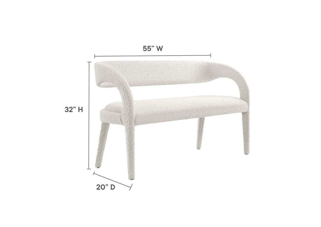 EEI-6571-IVO Pinnacle Boucle Fabric Accent Bench By Modway