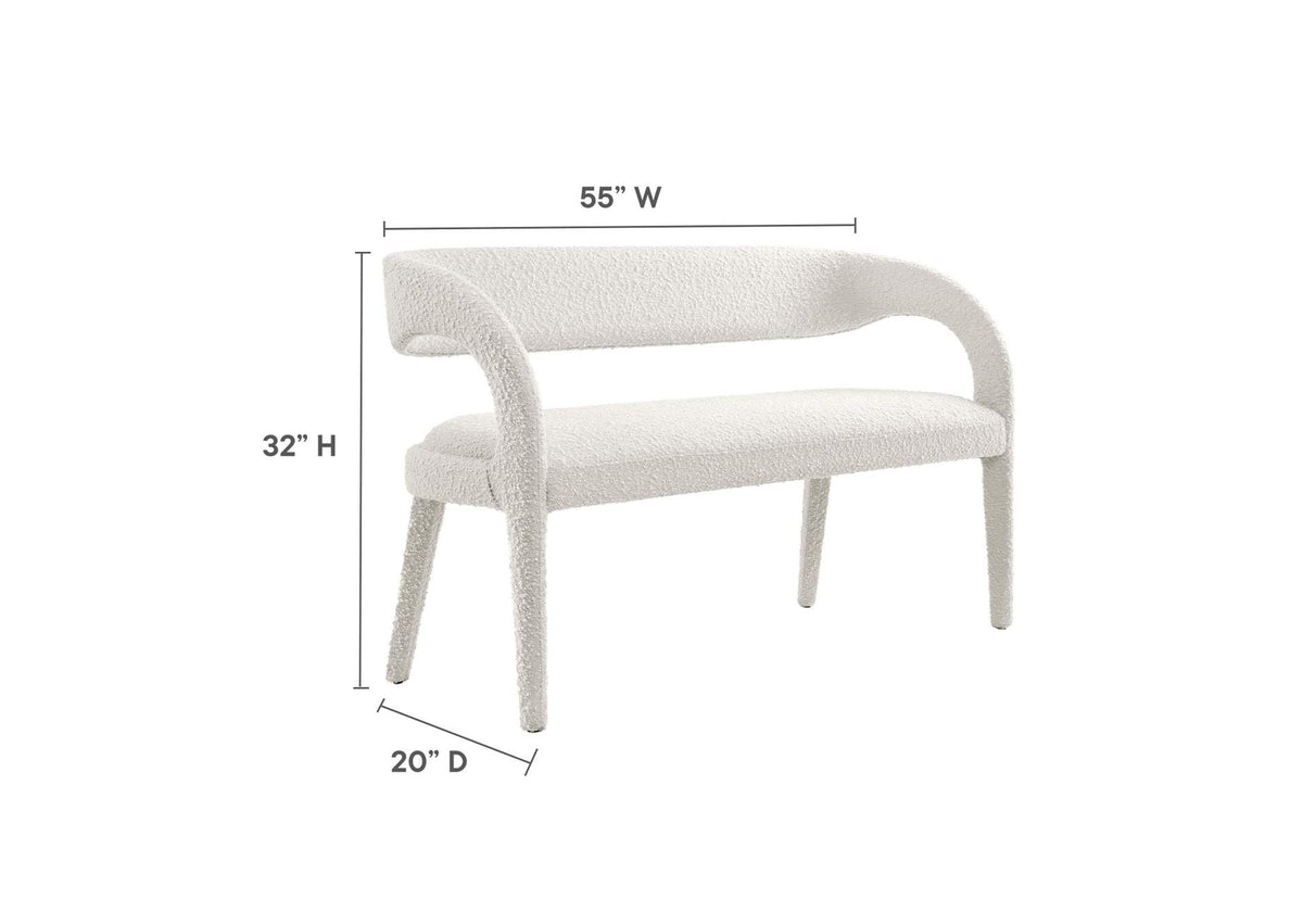 EEI-6571-IVO Pinnacle Boucle Fabric Accent Bench By Modway