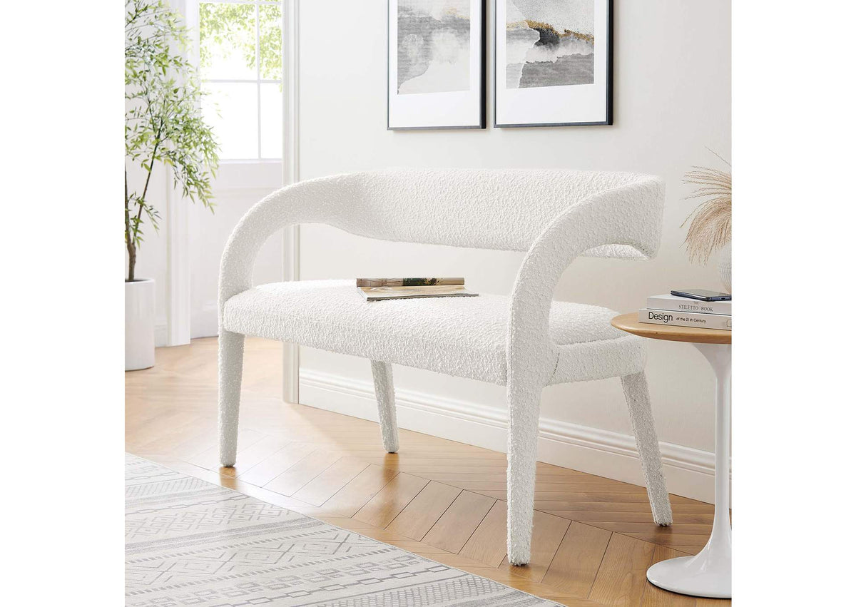 EEI-6571-IVO Pinnacle Boucle Fabric Accent Bench By Modway