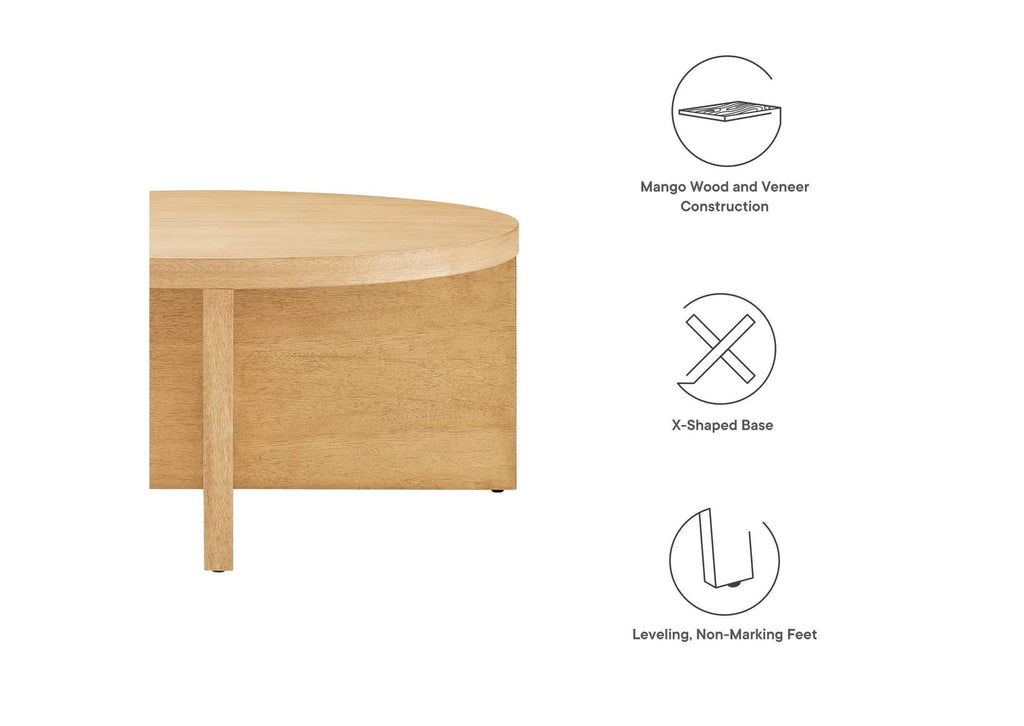 EEI-6580-NAT Silas Round Wood Coffee Table By Modway
