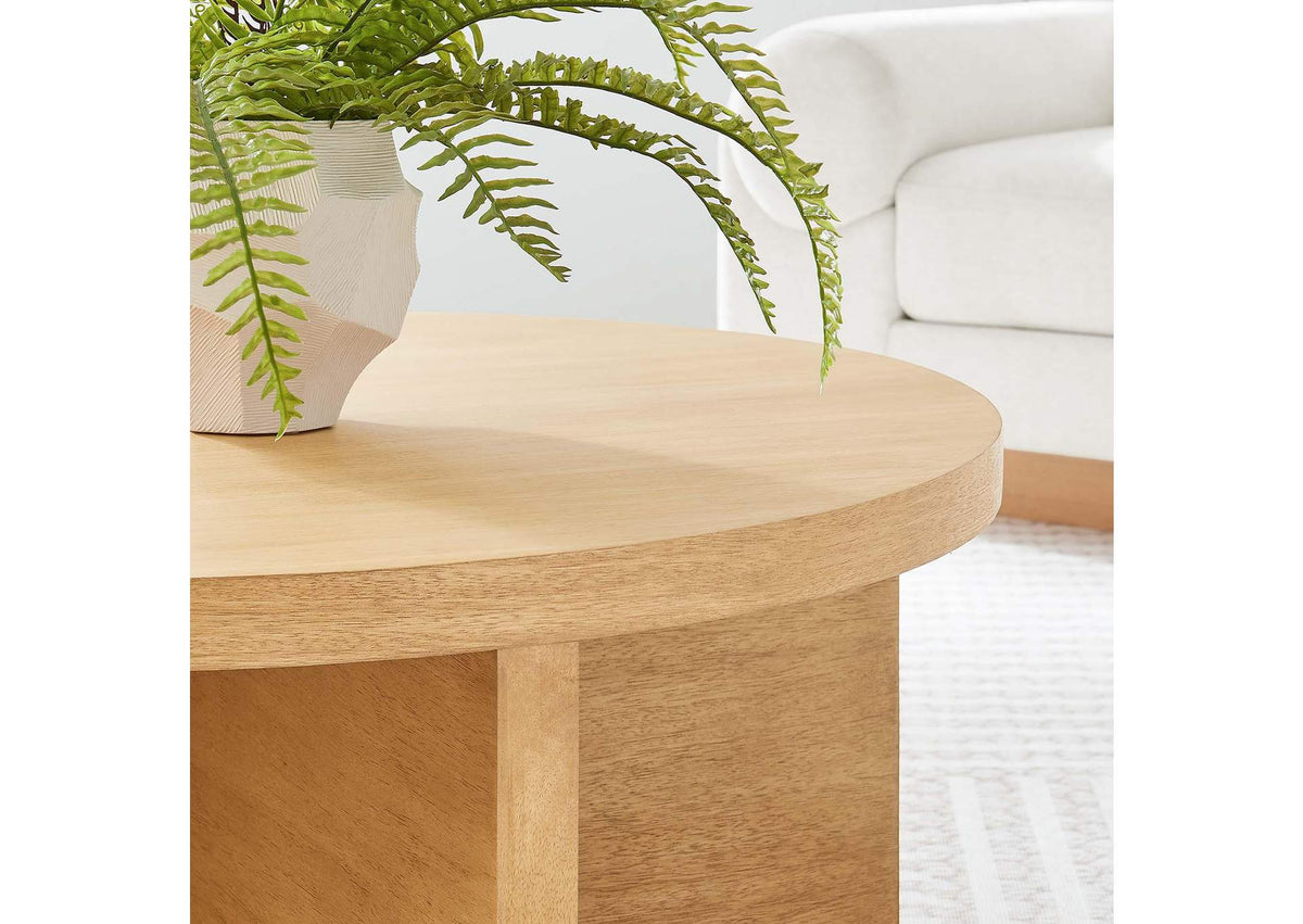 EEI-6580-NAT Silas Round Wood Coffee Table By Modway