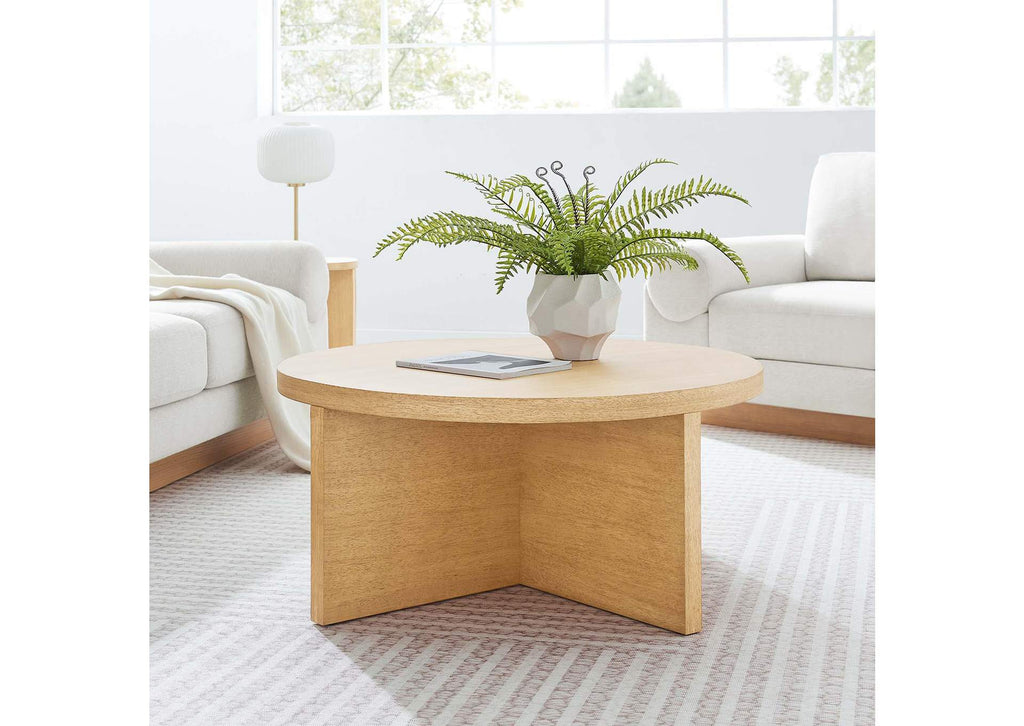 EEI-6580-NAT Silas Round Wood Coffee Table By Modway