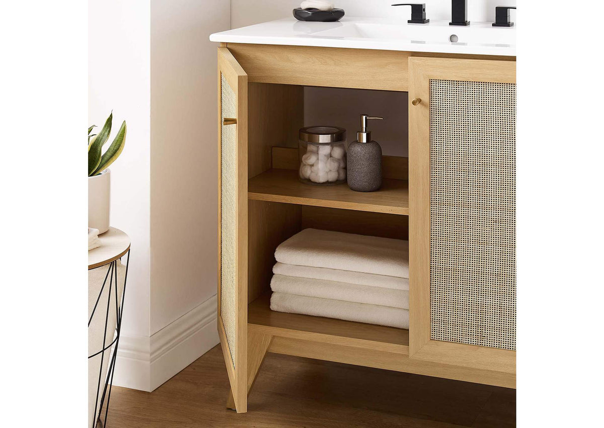 EEI-6588-OAK Soma 36" Bathroom Vanity Cabinet - Sink Basin Not Included - By Modway