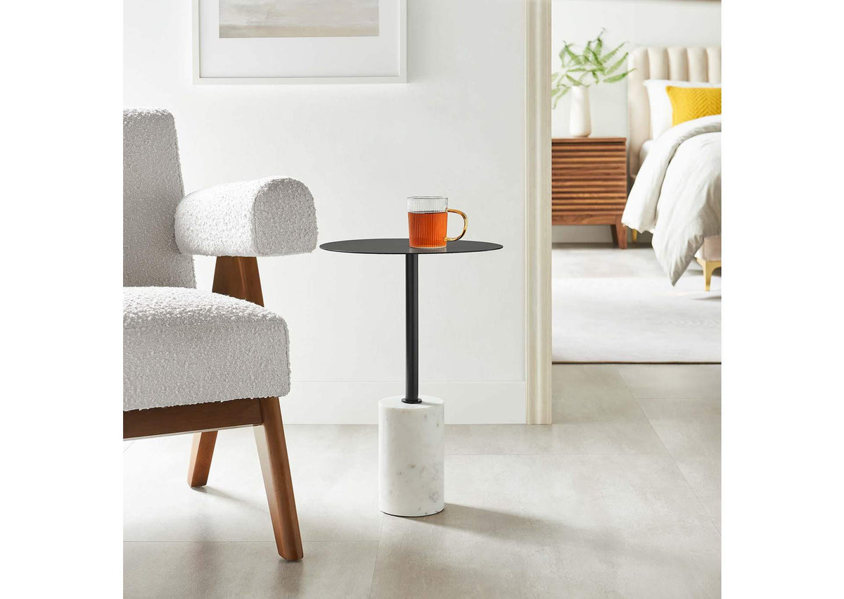 EEI-6605-WHI-BLK Lyric Round Side Table By Modway