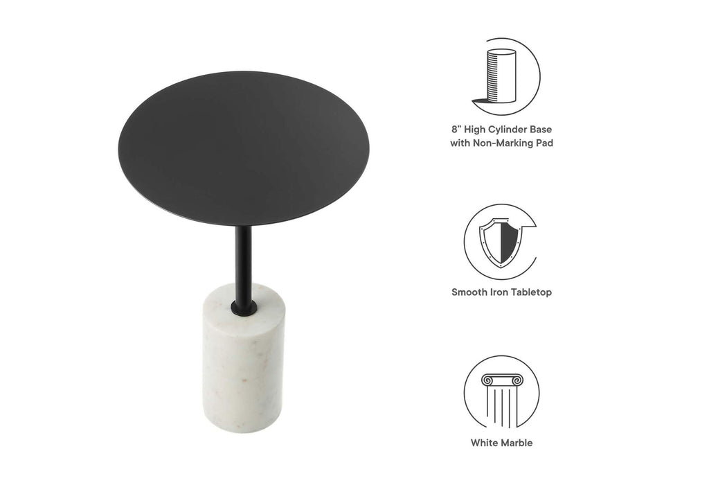EEI-6605-WHI-BLK Lyric Round Side Table By Modway