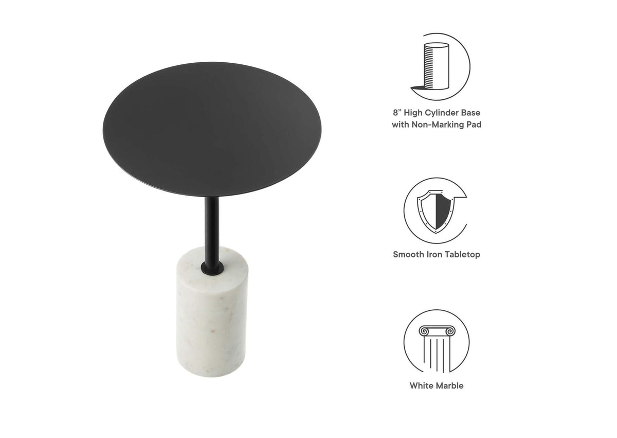 EEI-6605-WHI-BLK Lyric Round Side Table By Modway