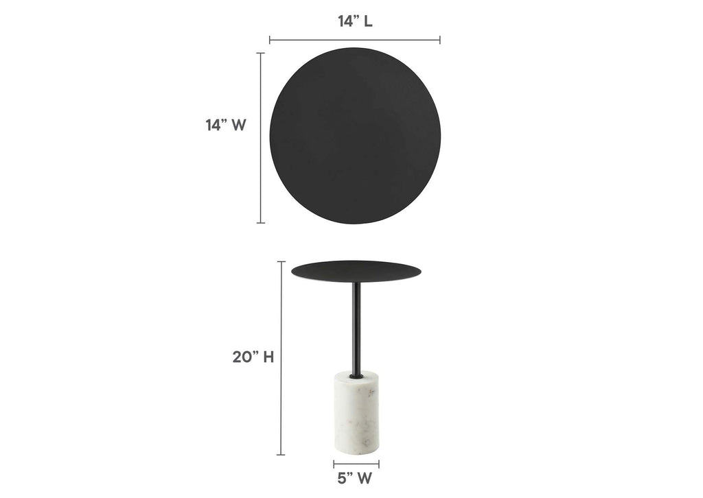 EEI-6605-WHI-BLK Lyric Round Side Table By Modway
