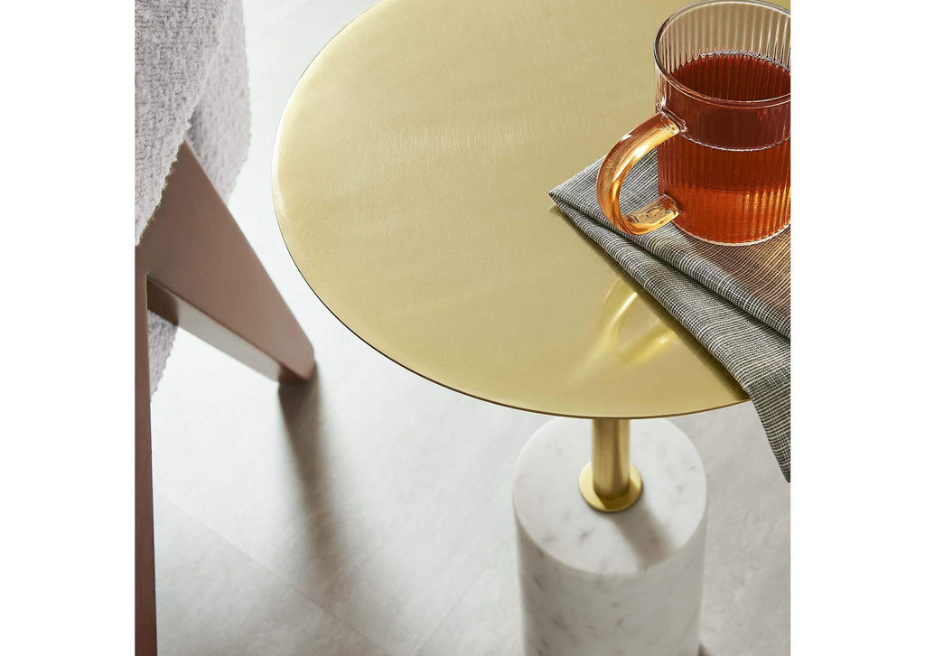 EEI-6605-WHI-BRA Lyric Round Side Table By Modway
