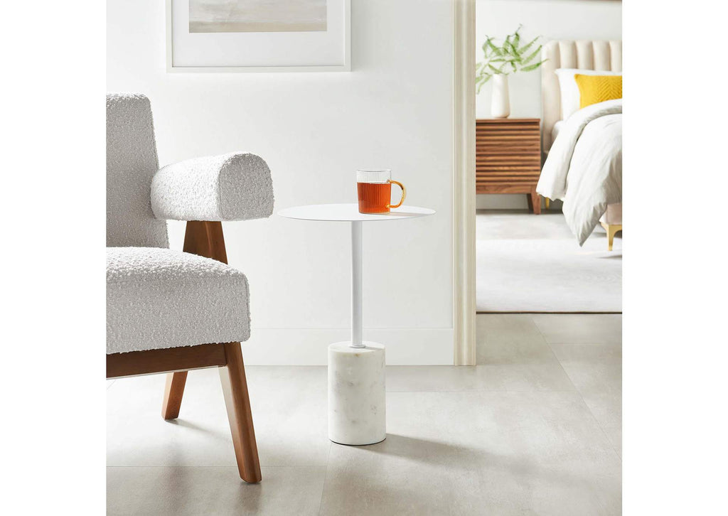 EEI-6605-WHI-WHI Lyric Round Side Table By Modway