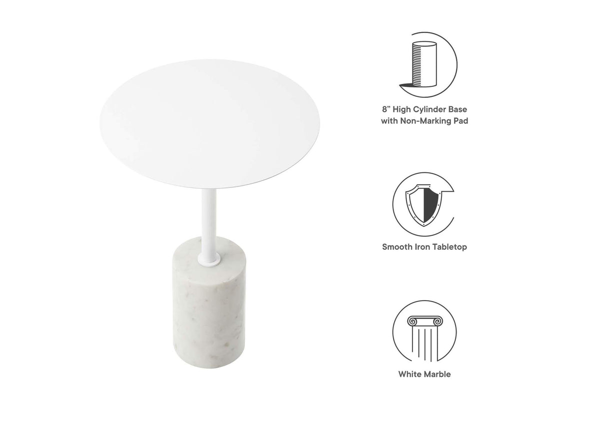 EEI-6605-WHI-WHI Lyric Round Side Table By Modway